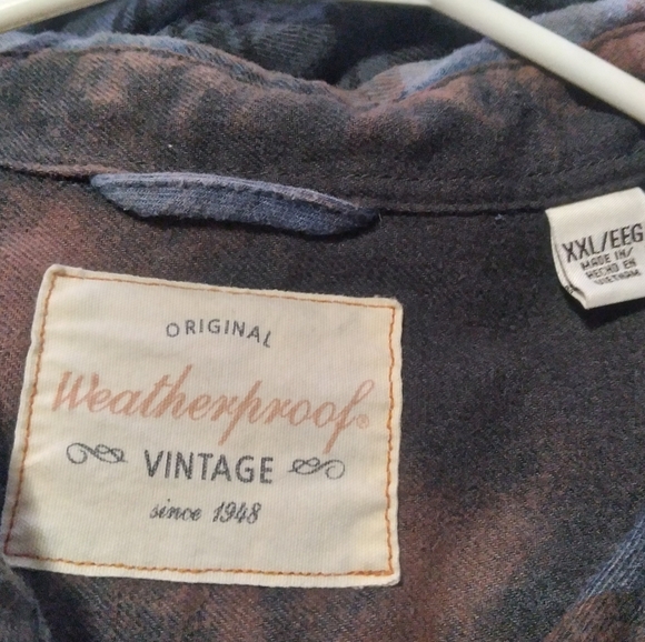 Upcycled Bleached Flannel Shirt W/ Vintage SLIPKNOT back Patch - Picture 4 of 4